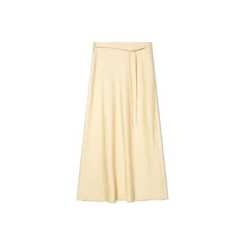 COVERINS Casual Long Skirts Women's Light Yellow