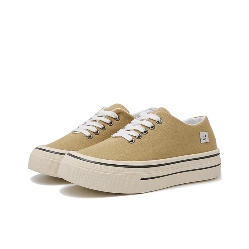 Medd Canvas Shoes Women's Low Top Black Beige/Black/Yellow-7