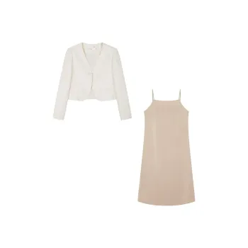 IHIMI Skirt Set Women's Ecru+Chestnut