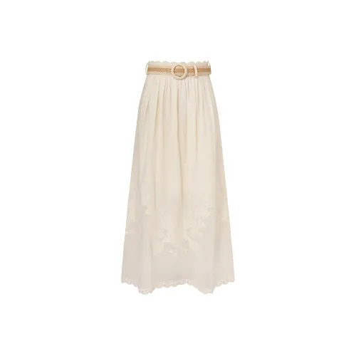 Zimmermann Embroidered Linen Maxi Skirt