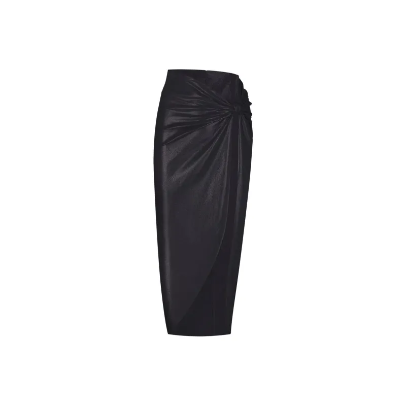 SKIMS LIQUID SHINE SWIM SARONG SKIRT Swim Dresses & Skirts Women's ONYX/Onyx-0