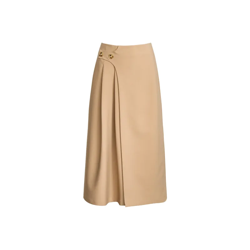ROEYSHOUSE Casual Long Skirt Women's Khaki-0