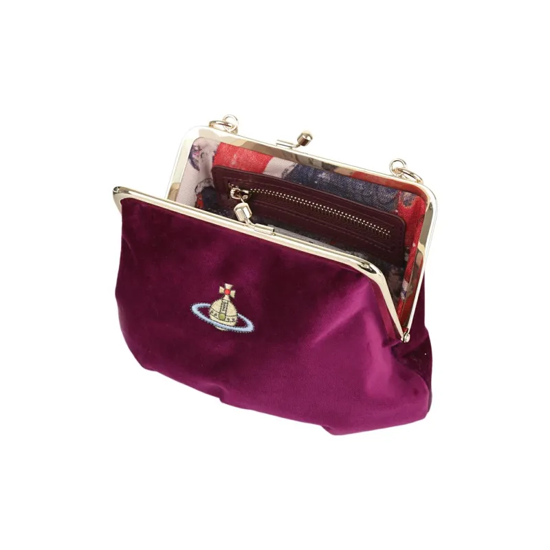 Vivienne Westwood Cotton Crossbody One Shoulder Handbag Mini Women's Purple-4