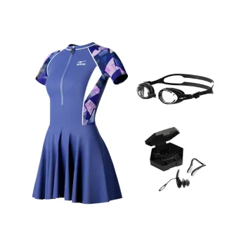 Erke One Piece Swimsuits Women's Swimsuit+Swim Goggles+Ear Plugs/Nose Clips