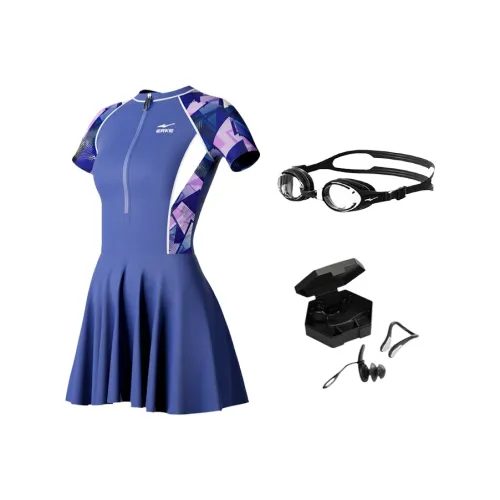 Erke One flow Swimsuits Women's Swimsuit+Swim Goggles+Ear Plugs/Nose Clips