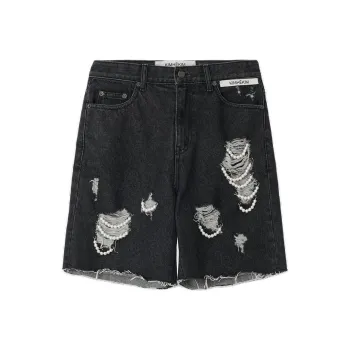 KIMHEKIM Ripped-detailing Cotton Shorts