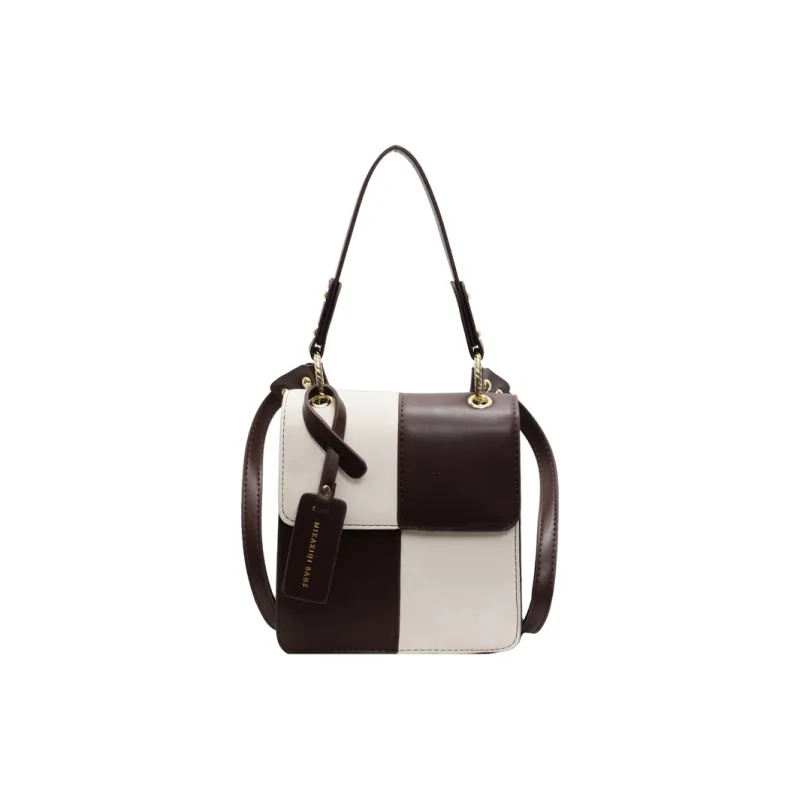 TOUTSEUL YOLO PU One Shoulder Handbag Women's White & Brown/White & Black/Coffee/Black-0