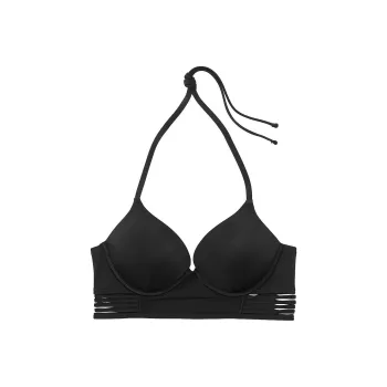 Victoria's Secret PINK Archives Swim Bombshell Push-Up Longline Bikini Top/B Bikini Women's Black