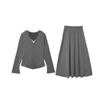 ZWTX STUDIO Skirt Set Women's Gray