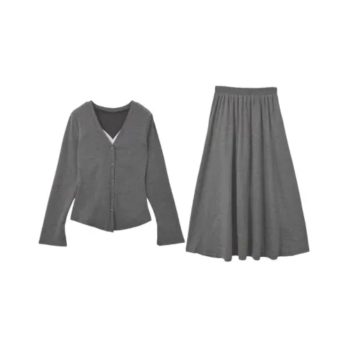 ZWTX STUDIO Skirt Set Women's Gray