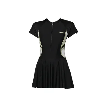 Hao Zhilang One Piece Swimsuits Women's Elegant Black