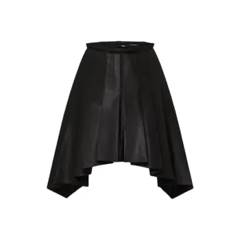 LOUIS VUITTON Asymmetrical Box Pleat Twill Skirt