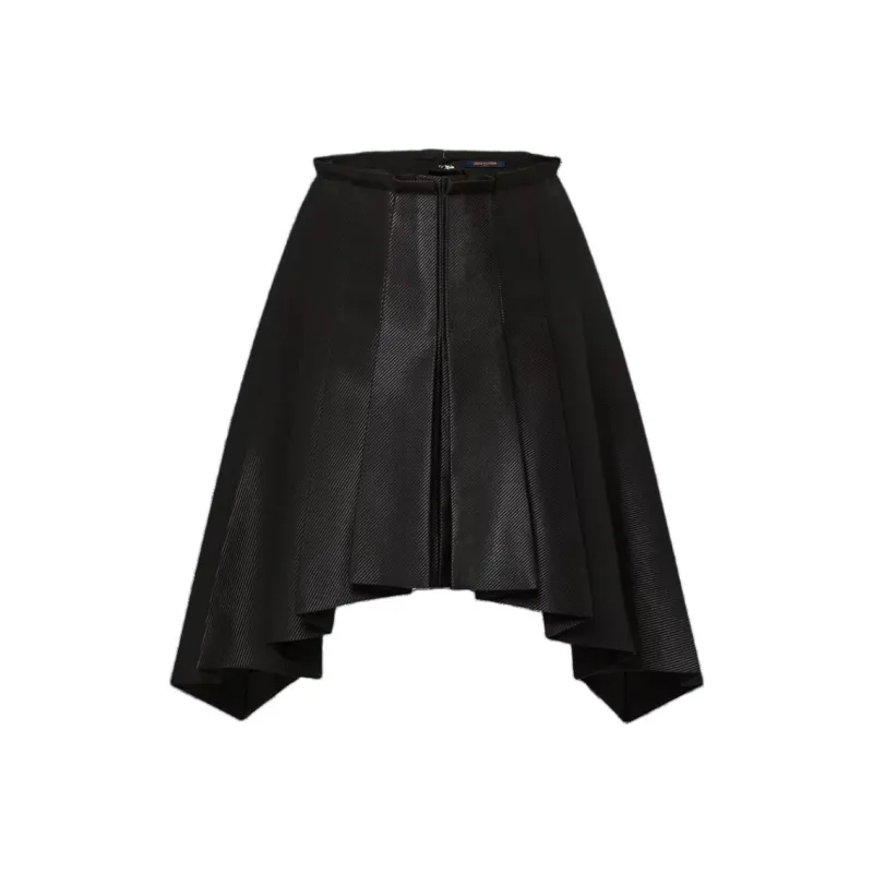 LOUIS VUITTON Asymmetrical Box Pleat Twill Skirt-0