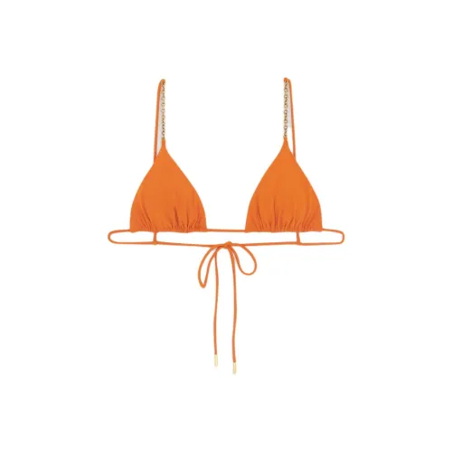 Magda Butrym Floral-Appliqué Halterneck Triangle Bikini Top