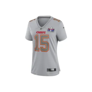 Nike Patrick Mahomes Kansas City Chiefs Super Bowl LVIII Rugby Jerseys Women's Gray
