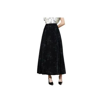 SMEN Casual Long Skirts Women's Black