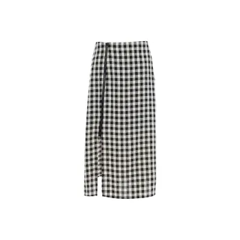 JESSYLINE Casual Long Skirt Women's Plaid