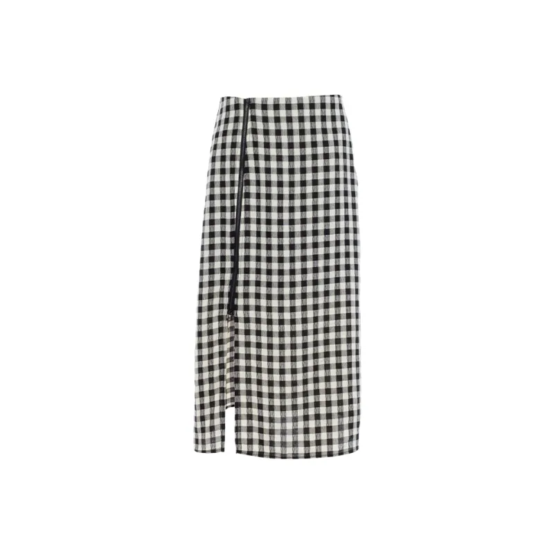 JESSYLINE Casual Long Skirt Women's Plaid-0
