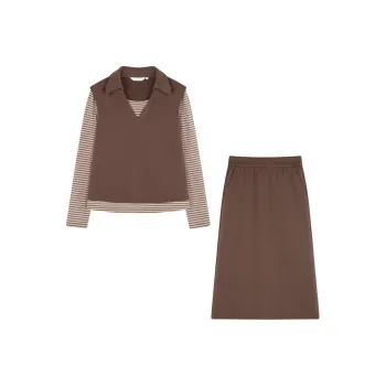 IHIMI Skirt Set Women's Chestnut Sugar Brown