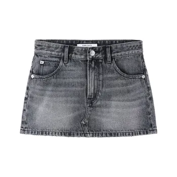 Miss Sixty Denim Short Skirts Women's Black Gray