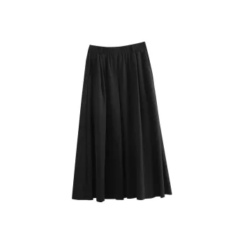 Olrain Casual Long Skirts Women's Black