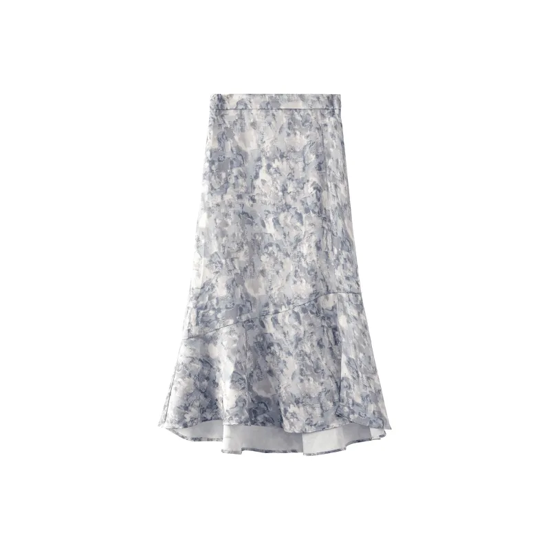 THE SEA LIFE Casual Long Skirt Women's Mist Blue-0