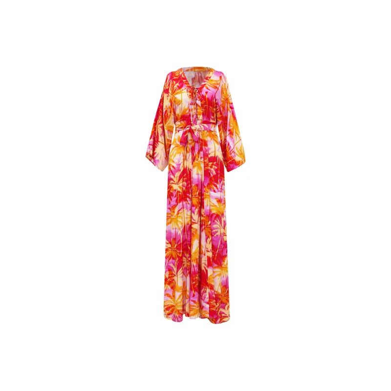 BALNEAIRE Long Sleeved Dress Women's Floating Light Coconut Grove-0