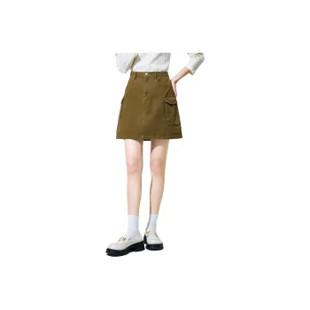 SMEN SS24 Denim Short Skirts Women's Coffee