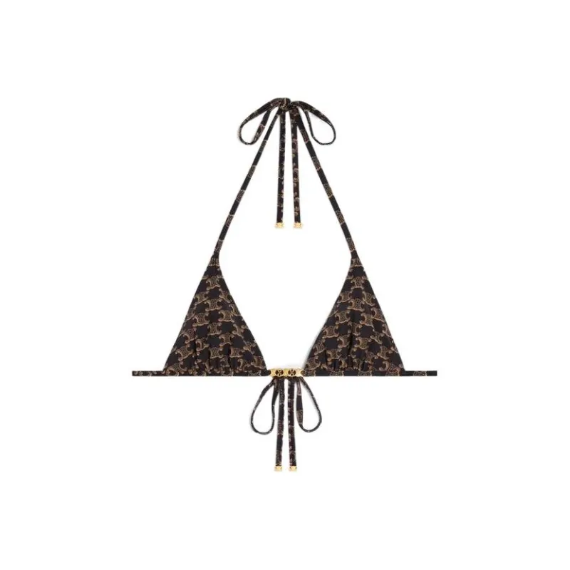 CELINE Monogram Triangle Bikini Top-0
