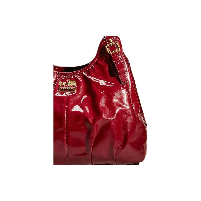 COACH Madison Patent Leather Shoulder Bag Handbags Shoulder Bags Large Size Women's Red-1