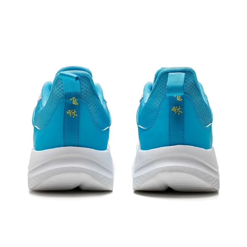 QIAODAN Anti Slip Wear Resistant Low Top Running Shoes Men's White Blue-4