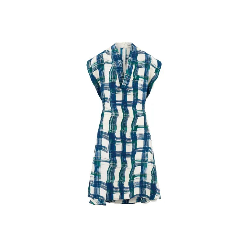 Ferragamo Tartan checked Midi Dress-0