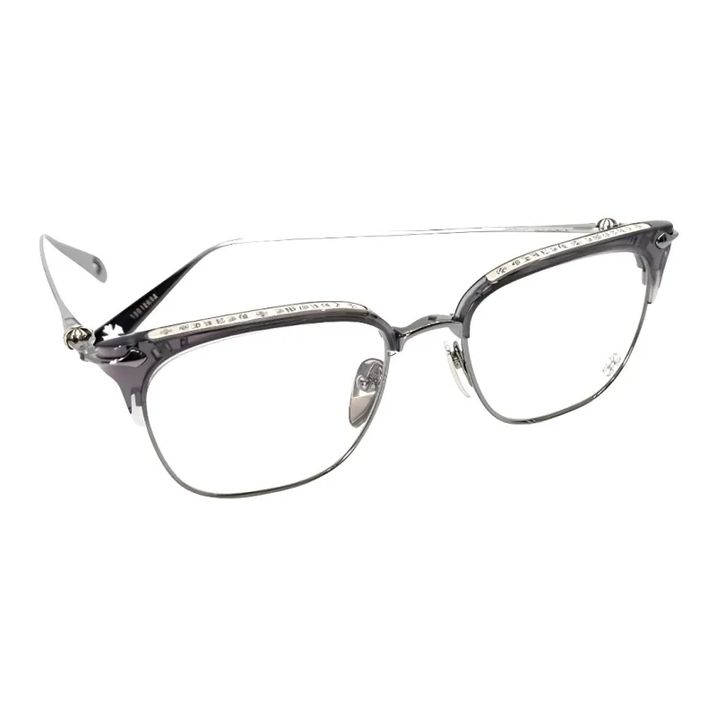 Chrome Hearts 925 Sterling Silver Square Eyeglass Frames Unisex Silver Gray-2
