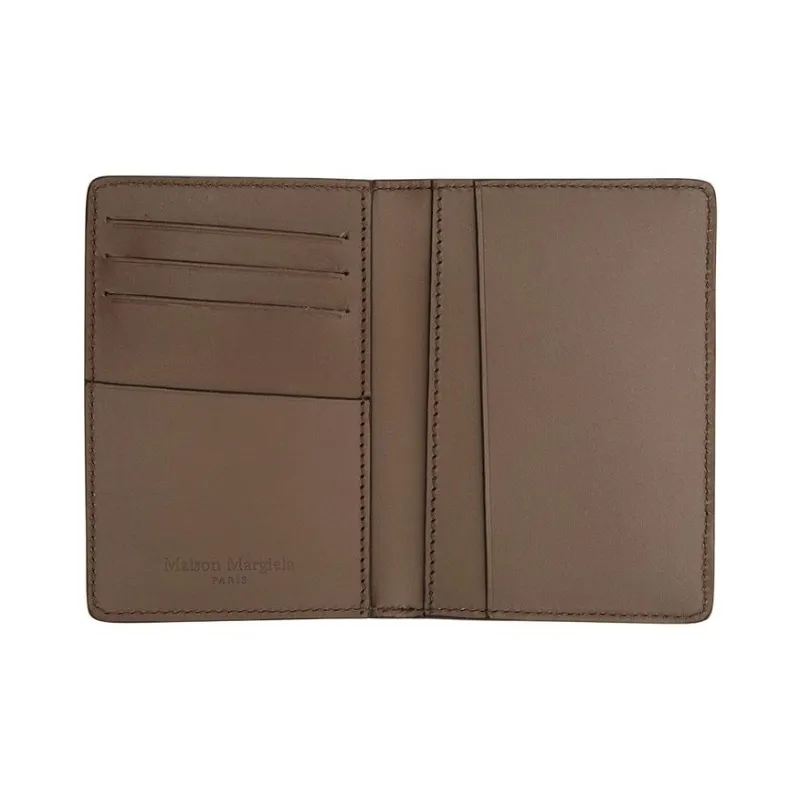 Maison Margiela Grain Leather Card Holder Men's Taupe-2
