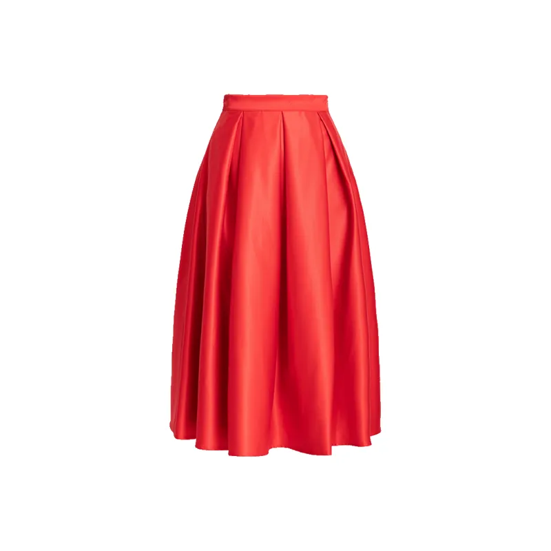 LIZZY Casual Long Skirts Women's Red-0