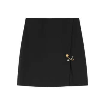 VERSACE Safety Pin Detailed Straight Hem Skirt