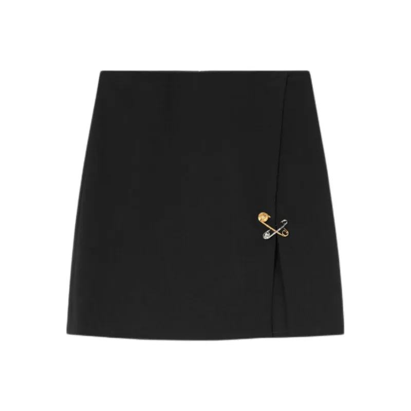 VERSACE Safety Pin Detailed Straight Hem Skirt-0