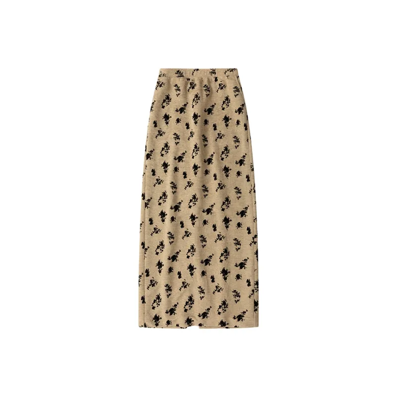 CYCLE DOCUMENT Casual Long Skirts Women's Brown Print-0