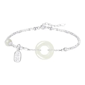 BYTHERE Bracelets Pale Greenish White Jade Women's