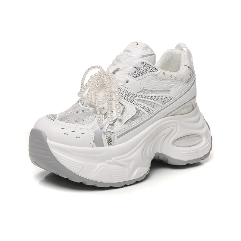 NRDROFFICIAL Cushioning Abrasion Resistant Lightweight Slip Resistant Low Top Chunky Sneakers Women's-0