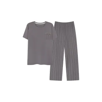 Floating Light Islands Pajama Set Men's Dark Gray