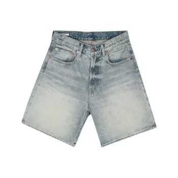 R13 Logo patch Denim Shorts