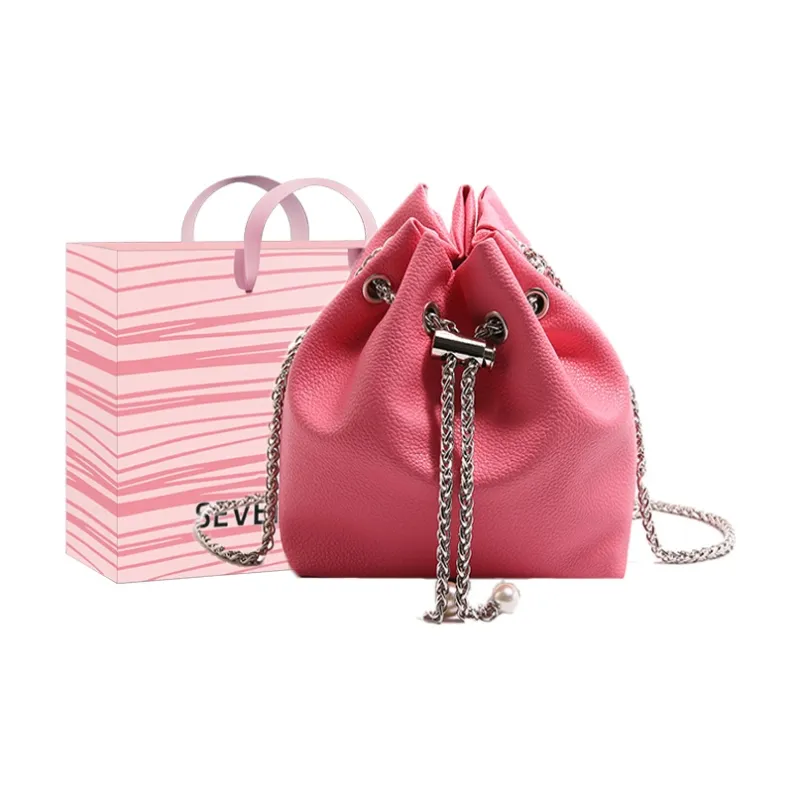 SEVENMOONS PU Bucket Bag, Shoulder Bag Regular Women's White/Black/Pink/Blue-6