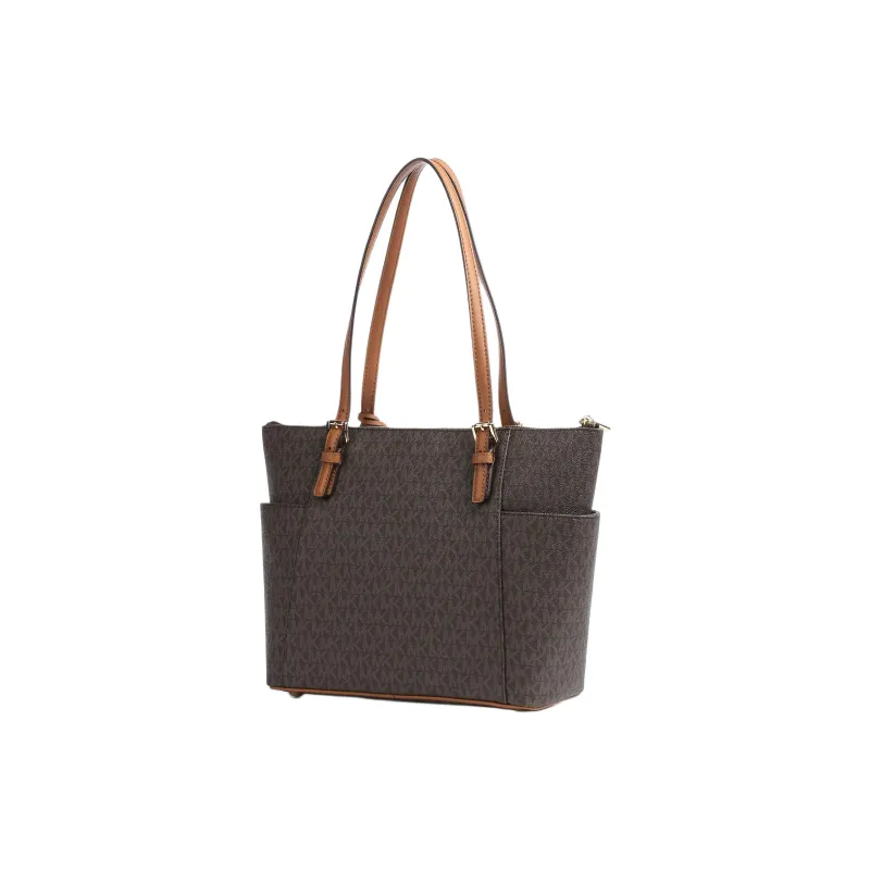 MICHAEL KORS Jet Set Leather Tote Bag, Shopping Bag, Handbag, Shoulder Bag Women's Brown-2