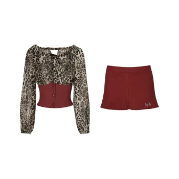JYOSEI Skirt Set Women's Red Brown