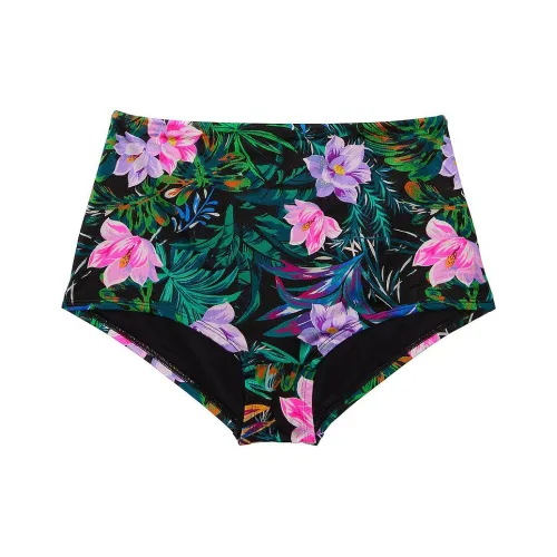 Victoria's Secret Mix & Match Boyshort Bikini Bottom / BT Swimming Shorts Women's Black Tropical