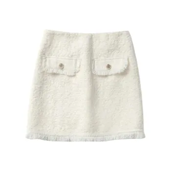 DEAR DEER PUFF Casual Short Skirts Women's White