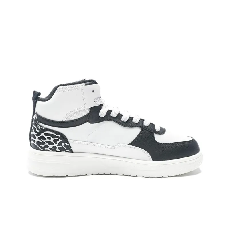 QIAODAN Dry Anti Slip Wear Resistant High Top Skateboard Shoes Men's White Black-1