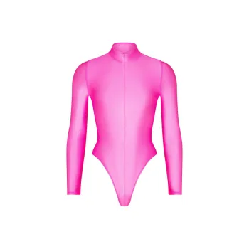 SKIMS SHINE SWIM ZIP FRONT LONG SLEEVE ONE PIECE One-piece Swimsuit Women's Taffy/Toffee