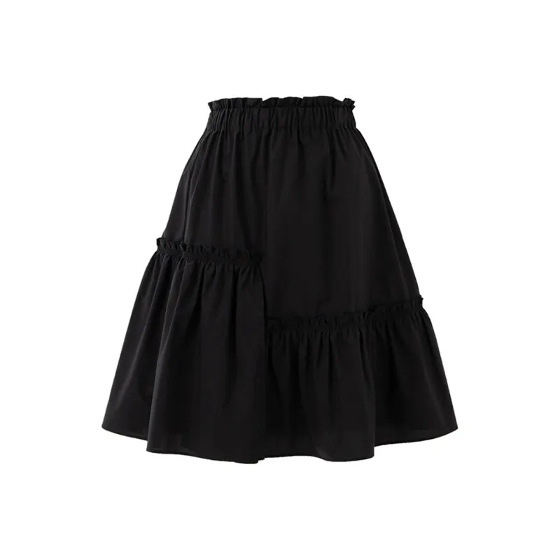 SOON FLOWER Summer Casual Short Skirts Women's Black-0